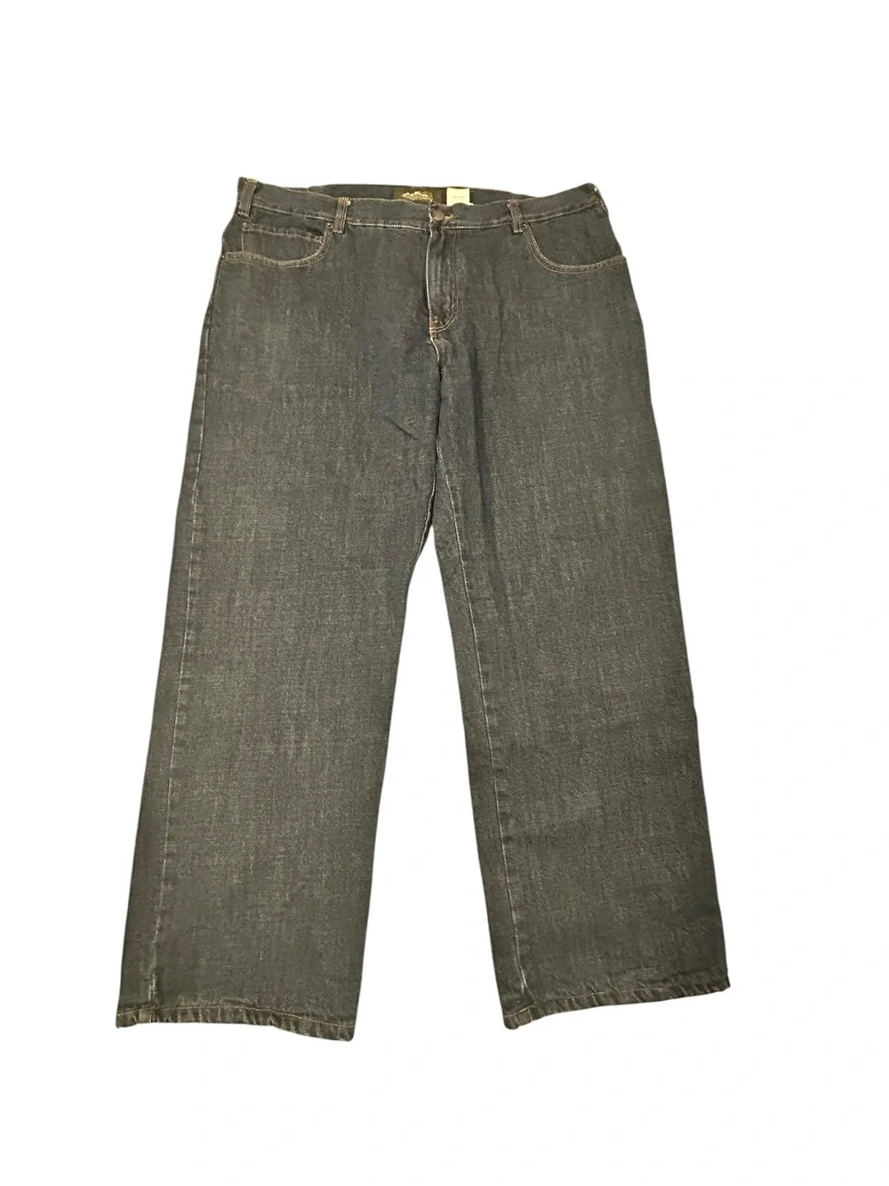 Eddie Bauer Premium Denim Relaxed Blue Plaid Flannel Lined Blue Jeans 38/30 Men